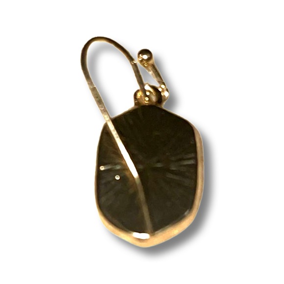 Mint Mongoose gold dangle earrings for women with abalone shell - Picture 4 of 7